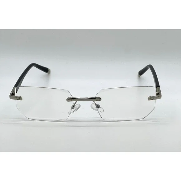 Mens Rimless Rectangular Sunglasses Clear Lens Eyewear Blue Light Retro‎ Classy - Picture 9 of 9